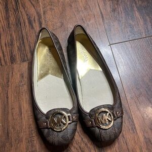 Michael Kors Brown Loafers with Textured Leather